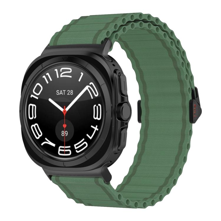 For Samsung Galaxy Watch Ultra 47mm / Ultra 2025 Kalebol Ocean Loop Nylon Braided Watch Band(Army Green)