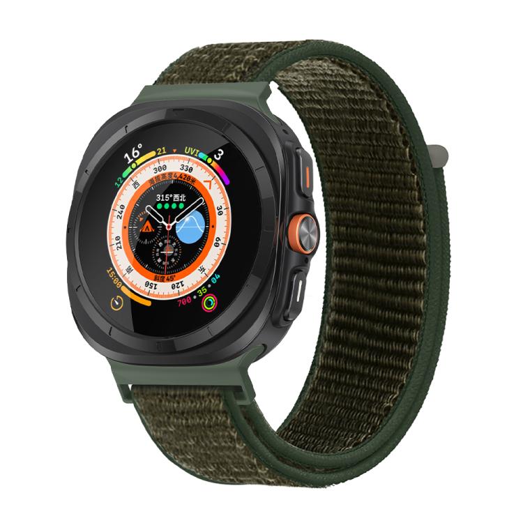 For Samsung Galaxy Watch Ultra 47mm / Ultra 2025 Kalebol Quick Release Nylon Braided Watch Band(Army Green)
