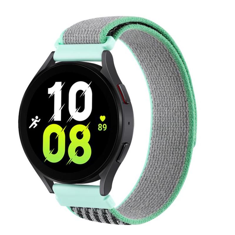 Kalebol 22mm Universal Nylon Loop Fastener Watch Band(Green Grey)