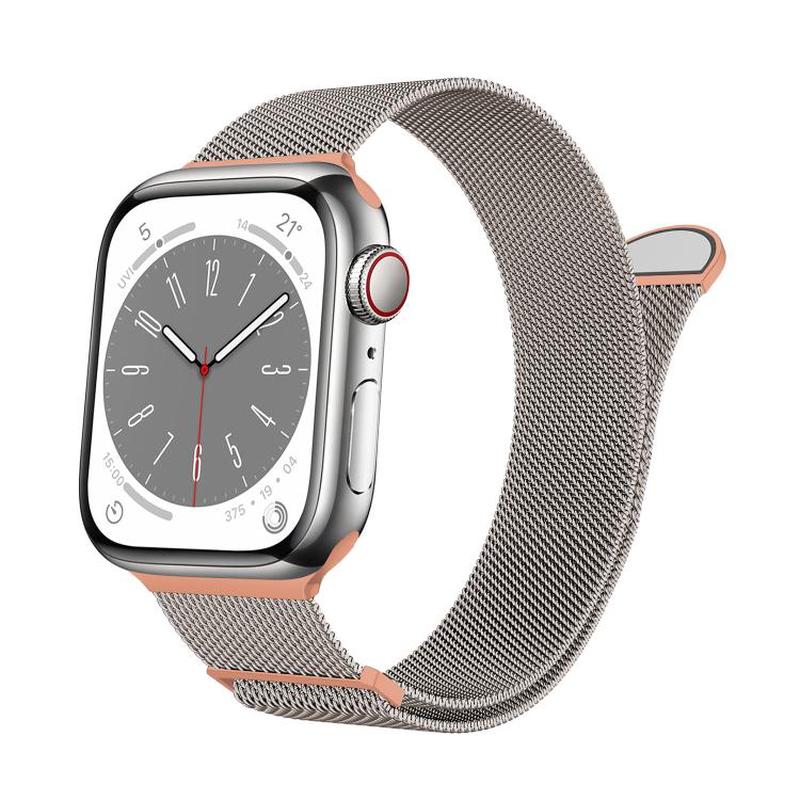 For Apple Watch 42mm / 41mm / 40mm / 38mm Kalebol Semi-round Tail Milan Stainless Steel Strap(Starlight Orange)