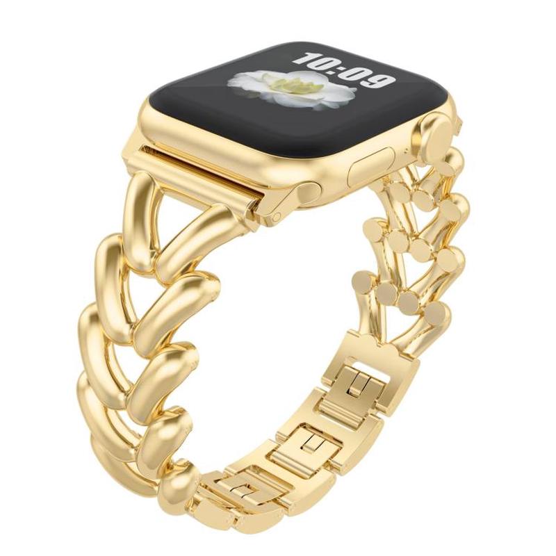 For Apple Watch 42mm / 41mm / 40mm / 38mm Kalebol V-shaped Zinc Alloy Strap(Gold)