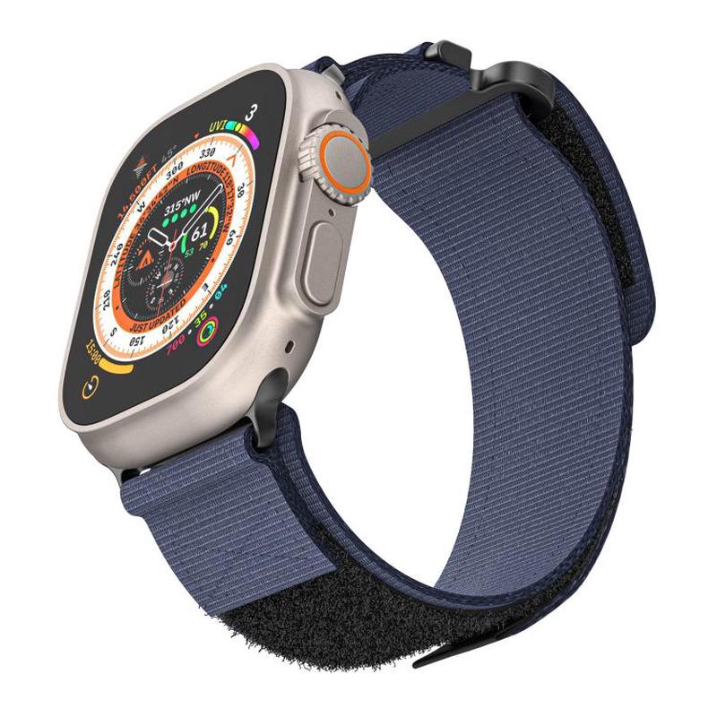 For Apple Watch 46mm / 49mm / 45mm / 44mm Kalebol Simple Two Section Nylon Strap(Blue)