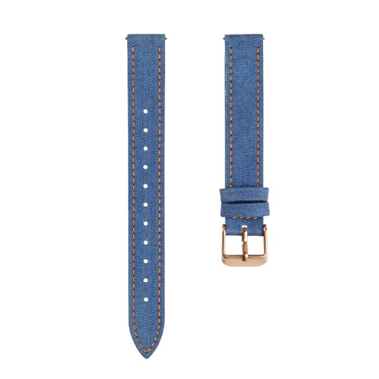 For Garmin Lily 2 14mm Kalebol Linen Leather Watch Strap(Dark Blue)