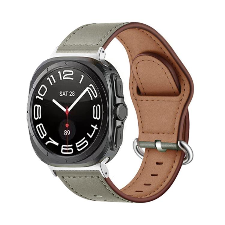 For Samsung Galaxy Watch Ultra 47mm / Ultra 2025 Kalebol Genuine Leather Watch Band(Light Grey)