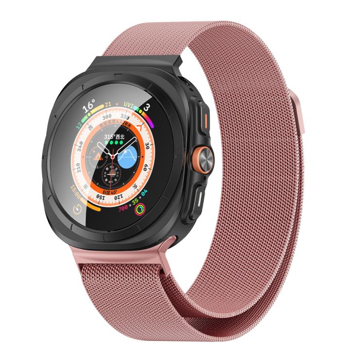 For Samsung Galaxy Watch Ultra 47mm / Ultra 2025 Kalebol Milanese Stainless Steel Watch Band(Rose Pink)
