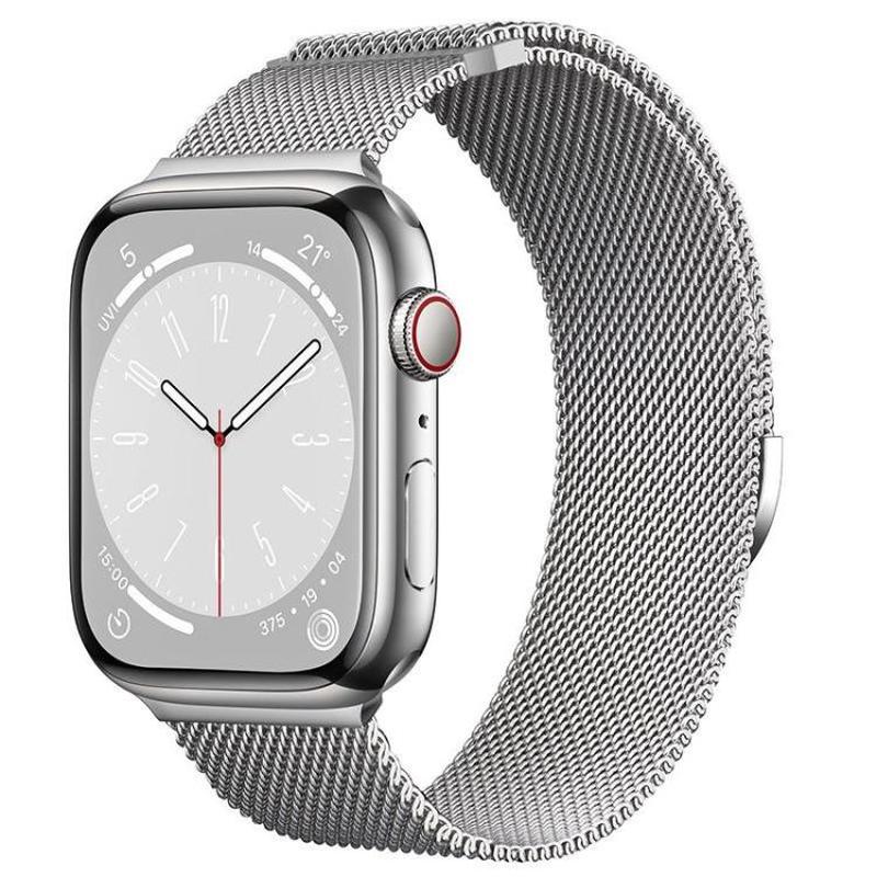 For Apple Watch 42mm / 41mm / 40mm / 38mm Kalebol Semi-circular Milanese Stainless Steel Strap(Silver)