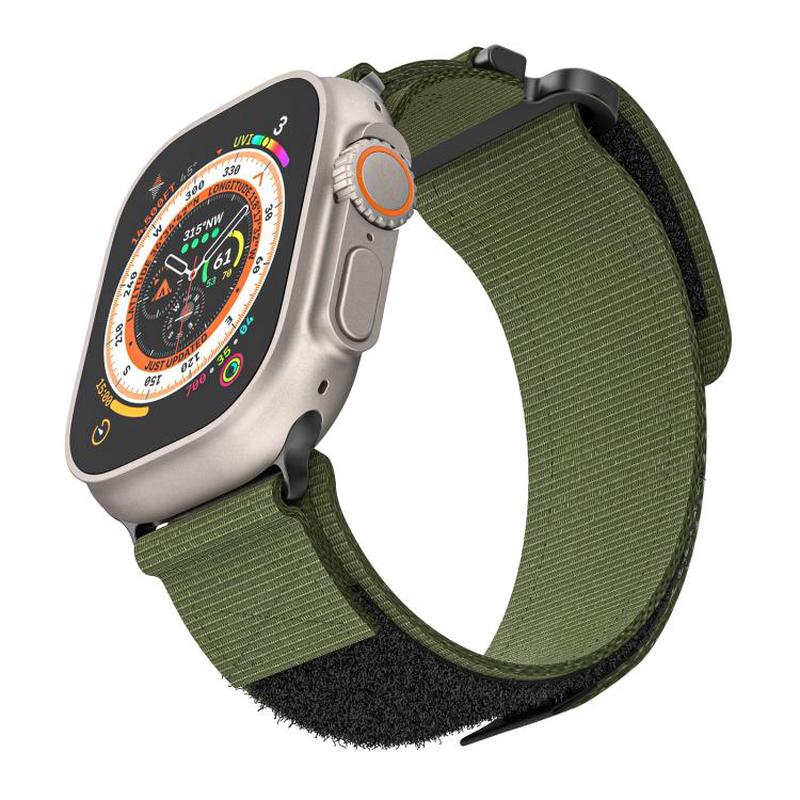 For Apple Watch 42mm / 41mm / 40mm / 38mm Kalebol Simple Two Section Nylon Strap(Army Green)