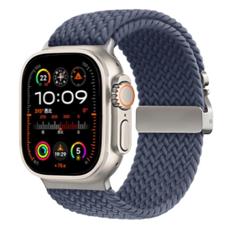 For Apple Watch 42mm / 41mm / 40mm / 38mm Kalebol Wide Umbrella Braided Strap(Dark Blue)