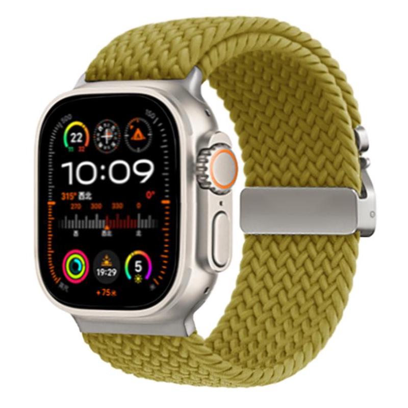 For Apple Watch 42mm / 41mm / 40mm / 38mm Kalebol Wide Umbrella Braided Strap(Yellow Green)