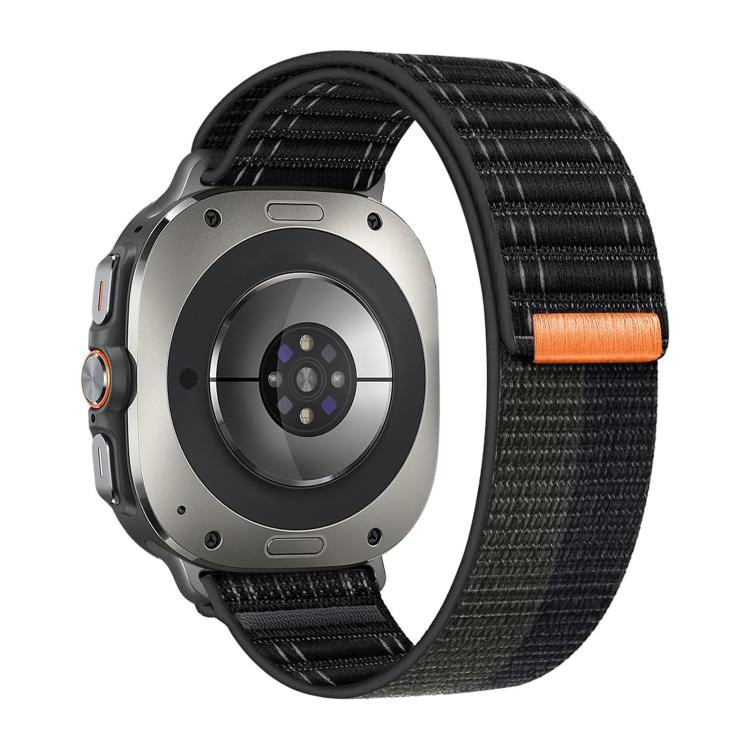 For Samsung Galaxy Watch Ultra 47mm / Ultra 2025 Kalebol Hook and Loop Fastener Nylon Strap(Black)