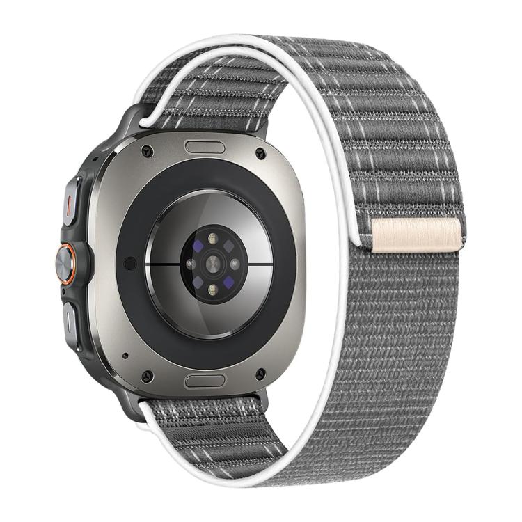 For Samsung Galaxy Watch Ultra 47mm / Ultra 2025 Kalebol Hook and Loop Fastener Nylon Strap(Grey)