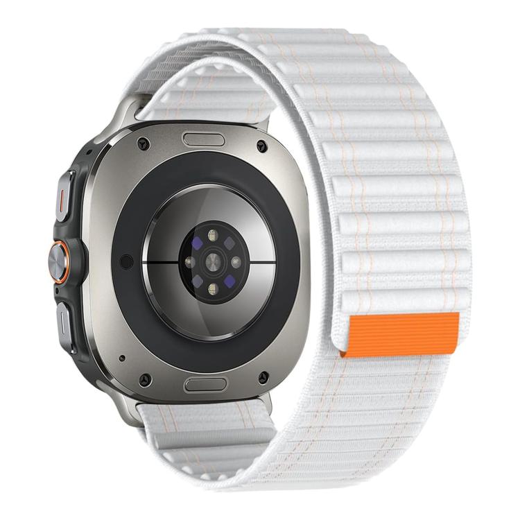 For Samsung Galaxy Watch Ultra 47mm / Ultra 2025 Kalebol Hook and Loop Fastener Nylon Strap(White)