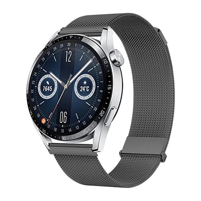 Kalebol 22mm Universal Loop Double Magnetic Buckle Milanese Strap(Graphite Grey)