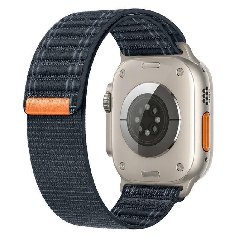 For Apple Watch 46mm / 49mm / 45mm / 44mm Kalebol Ocean Wave Nylon Strap(Black)