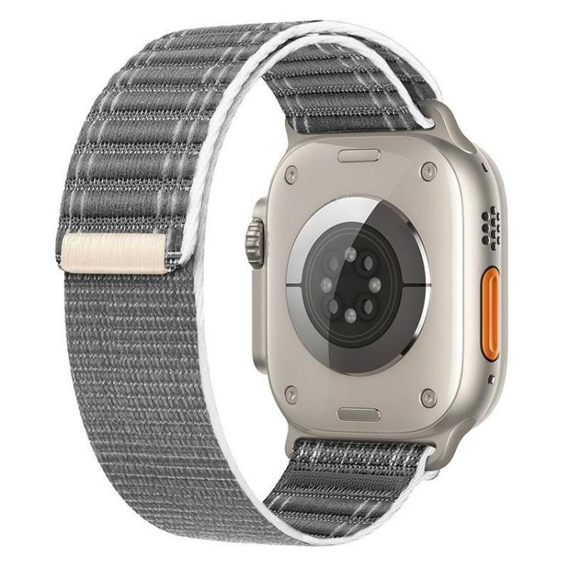 For Apple Watch 46mm / 49mm / 45mm / 44mm Kalebol Ocean Wave Nylon Strap(Grey)