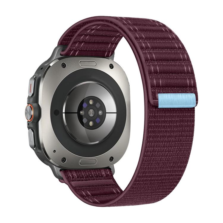 For Samsung Galaxy Watch Ultra 47mm / Ultra 2025 Kalebol Hook and Loop Fastener Nylon Strap(Wine Red)