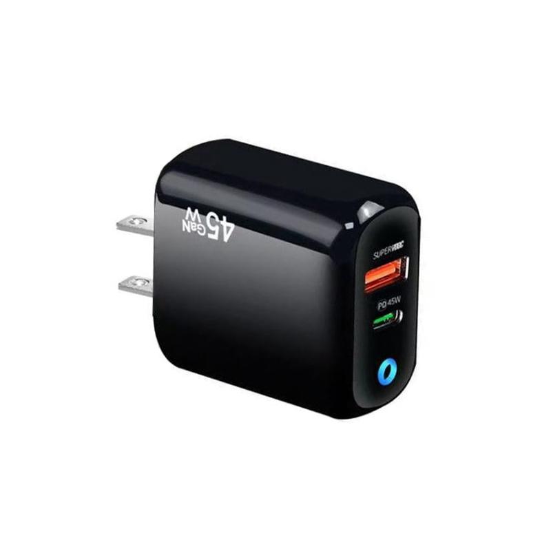 GaN 45W PD3.0 + QC3.0 Fully Compatible Protocol Charger for Laptops / TabletsUS Plug(Black)