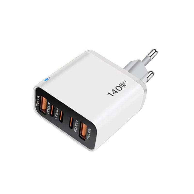 TE-PD43 Type-C x 3, USB-A x 2 Multi-port Charger for Mobile Phones / TabletsEU Plug(White)