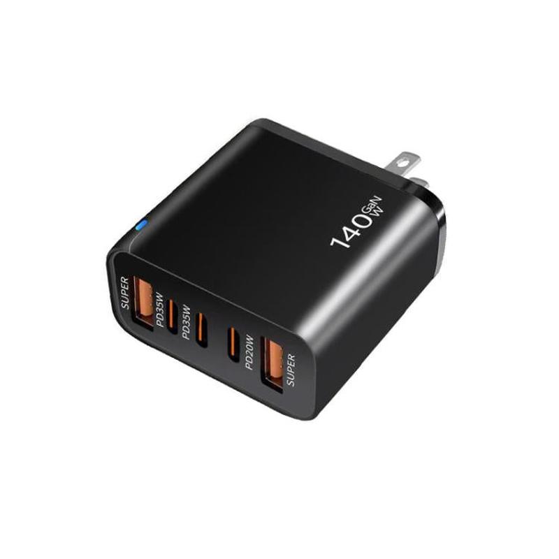 TE-PD43 Type-C x 3, USB-A x 2 Multi-port Charger for Mobile Phones / TabletsUS Plug(Black)