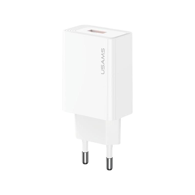 USAMS CC326 T69 10.5W 2.1A Single USB Port Charger, Plug:EU Plug(White)