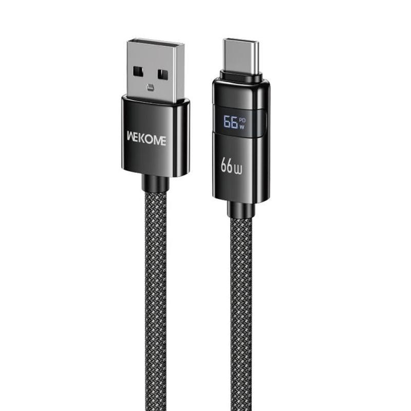 WK WDC-103 Raython 2 Digital Display 66W USB to Type-C Fast Charging Data Cable, Length: 1.2m(Black)