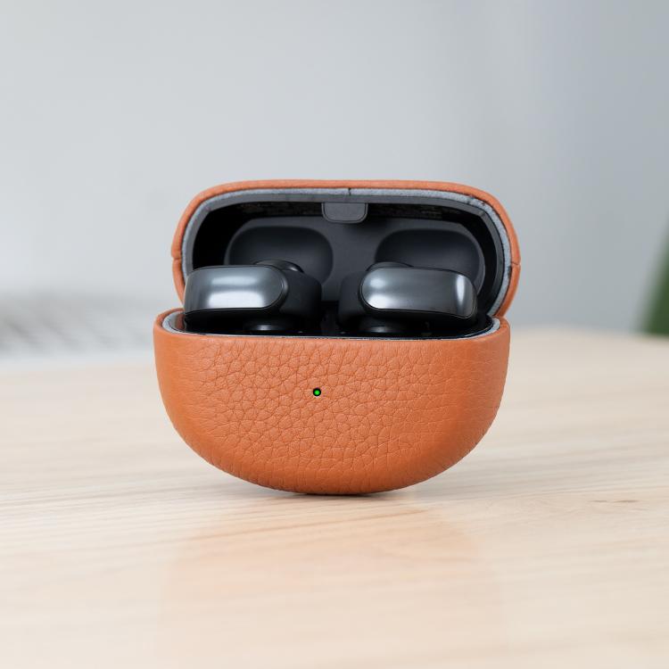 For Bose Ultra Litchi Print Genuine Leather Bluetooth Headset Protective Case(Brown)