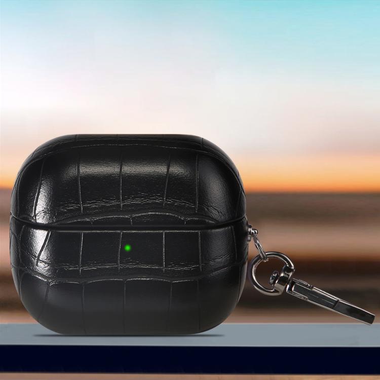 For Samsung Galaxy Buds3 / Buds3 Pro Candy Color Crocodile Texture Earphone Protective Case(Black)