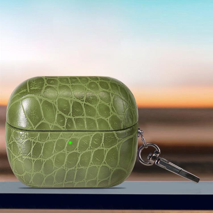 For Samsung Galaxy Buds3 / Buds3 Pro Candy Color Crocodile Texture Earphone Protective Case(Green)