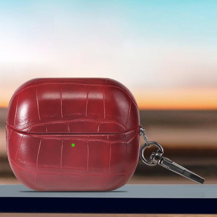 For Samsung Galaxy Buds3 / Buds3 Pro Candy Color Crocodile Texture Earphone Protective Case(Red)