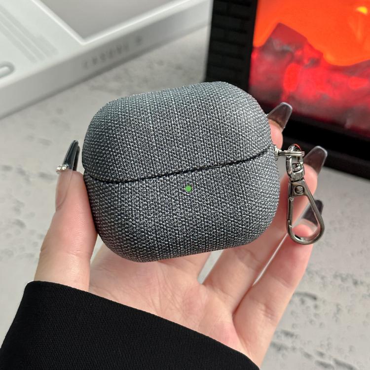 For Samsung Galaxy Buds3 / Buds3 Pro Coarse Cloth Texture PC Earphone Protective Case(Black)