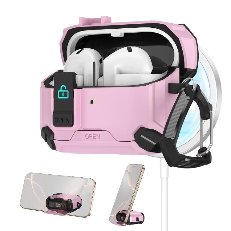 For Samsung Galaxy Buds 3 / 3 Pro Two Color Magnetic Holder Earphone Case(Black Pink)