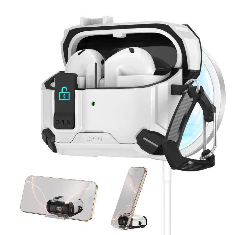 For Samsung Galaxy Buds 3 / 3 Pro Two Color Magnetic Holder Earphone Case(Black White)