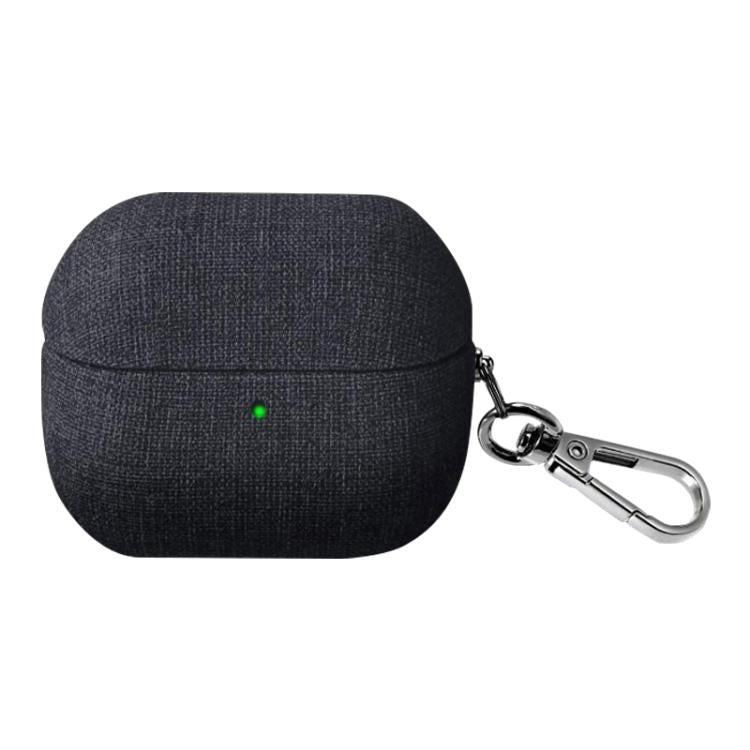 For Samsung Galaxy Buds3 / Buds3 Pro Fine Cloth Earphone Case with Hook(Black)