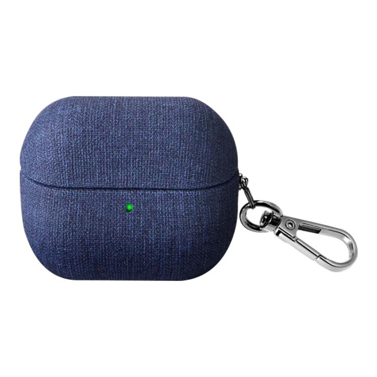 For Samsung Galaxy Buds3 / Buds3 Pro Fine Cloth Earphone Case with Hook(Dark Blue)