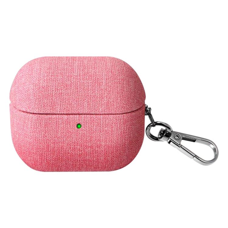 For Samsung Galaxy Buds3 / Buds3 Pro Fine Cloth Earphone Case with Hook(Pink)