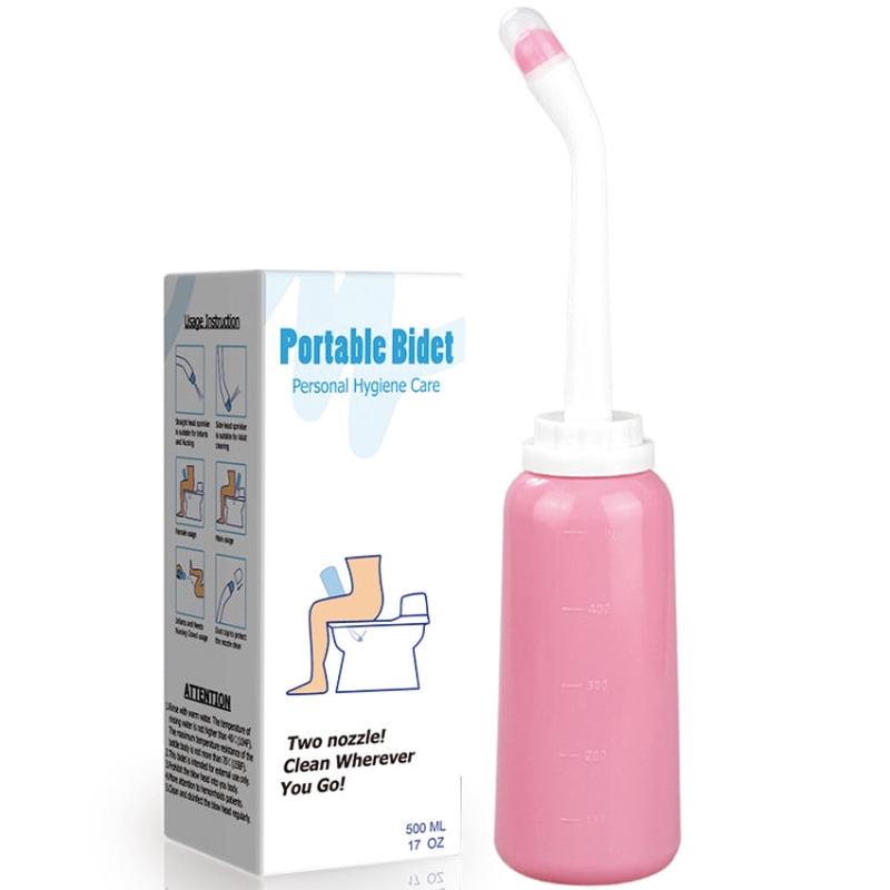 500ml Portable Travel Bidet Bodily Peri Wash Bottle For Postpartum Care(Pink)