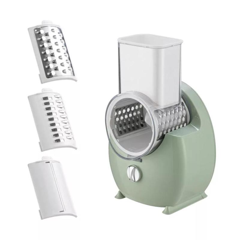 CY-661 3-in-1 Kitchen Multifunctional Roller Electric Vegetable Cutter, Spec: Green EU Plug
