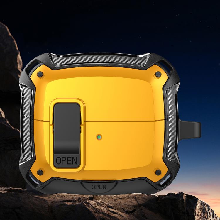 For Samsung Galaxy Buds3 / Buds3 Pro Bumblebee Shockproof Earphones Case with Hook & Holder(Black Yellow)