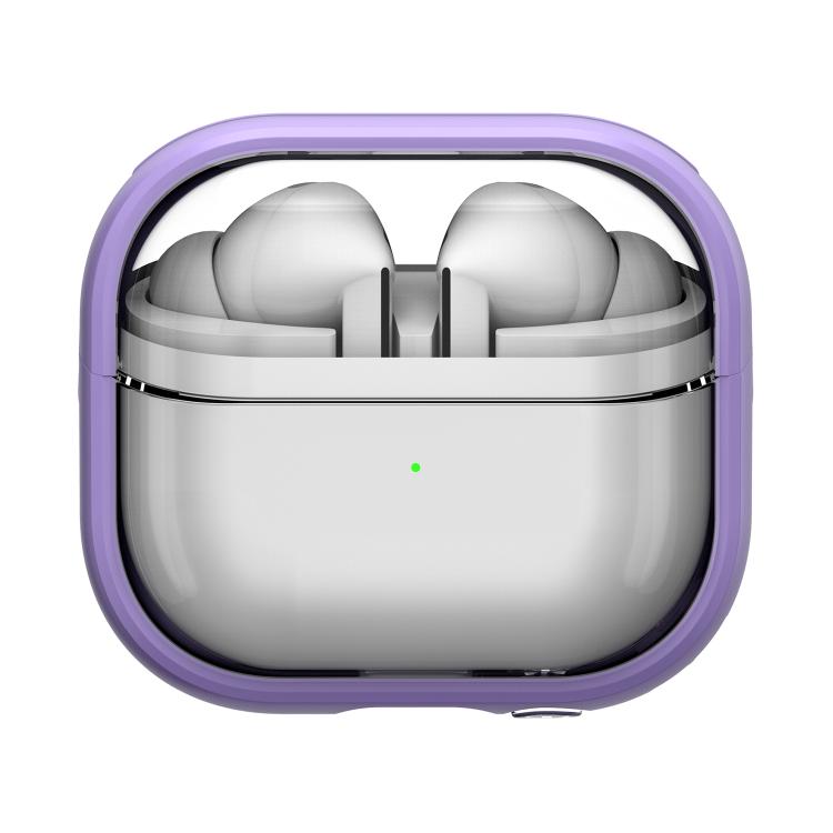 For Samsung Galaxy Buds 3 / 3 Pro TPU Hybrid PC Case with Holder(Purple)