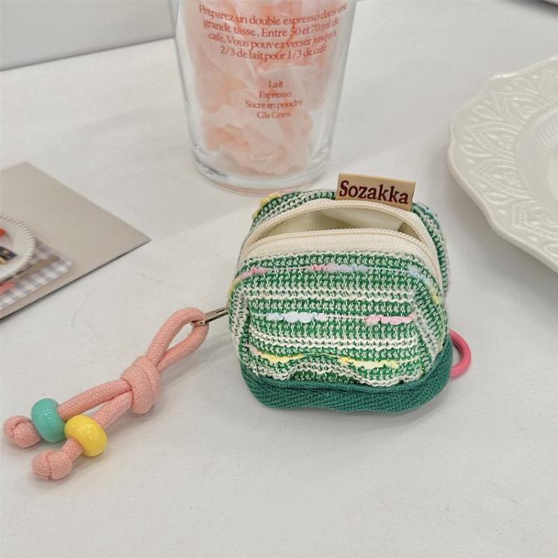 Sozakka Wireless Bluetooth Earphone Protective Case Cute Portable Storage Soft Cloth Case(Green)