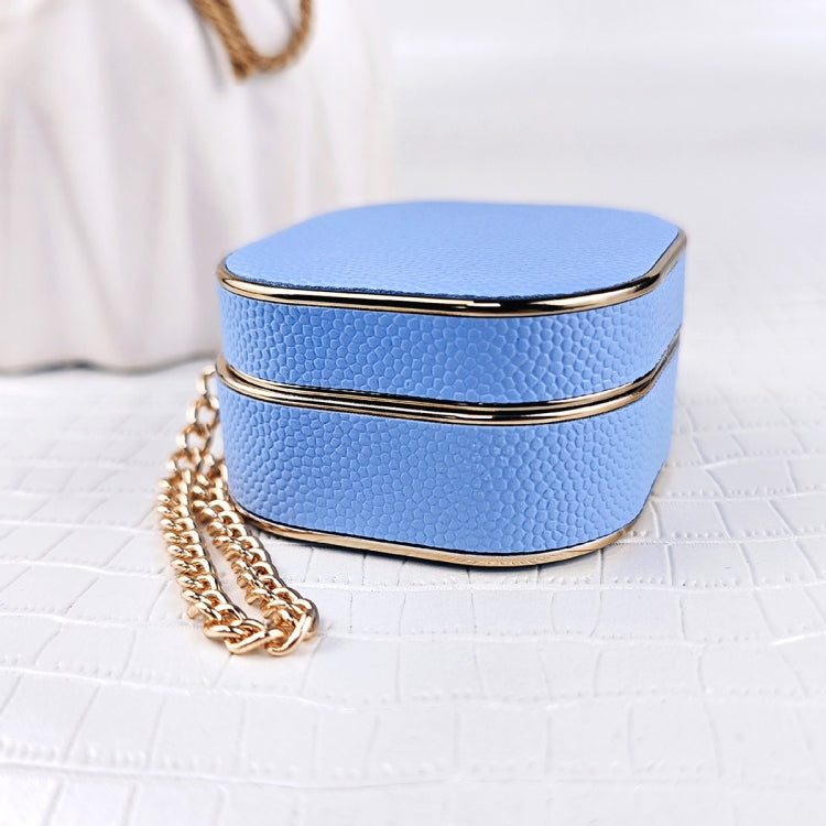 For Samsung Galaxy Buds2 / 2 Pro / Pro Litchi Texture Earbuds Box Leather Protective Case with Metal Bracelet(Blue)