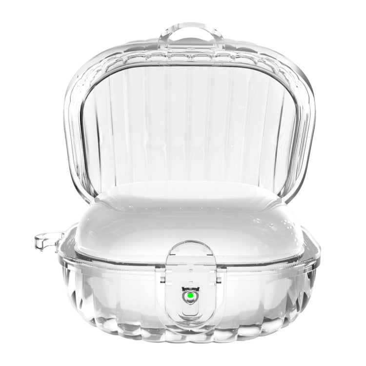 For Samsung Galaxy Buds2 Shell Look Earbuds Box Protective Case with Security Lock(Transparent)