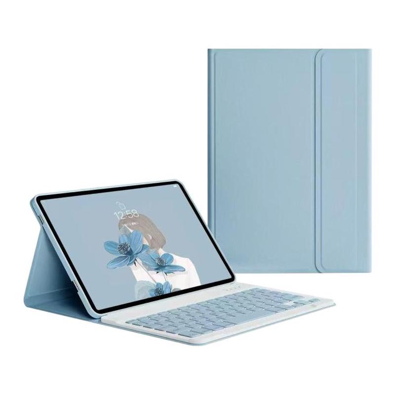 For Lenovo Tab P12 Pro12.7 Tablet Folio with Bluetooth Keyboard(Dusty Blue)