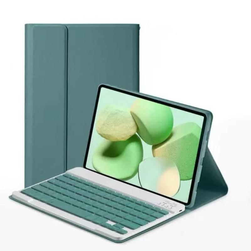 For Lenovo Xiaoxin pad Pro 12.7 Tablet Folio with Bluetooth Keyboard(Dark Green)