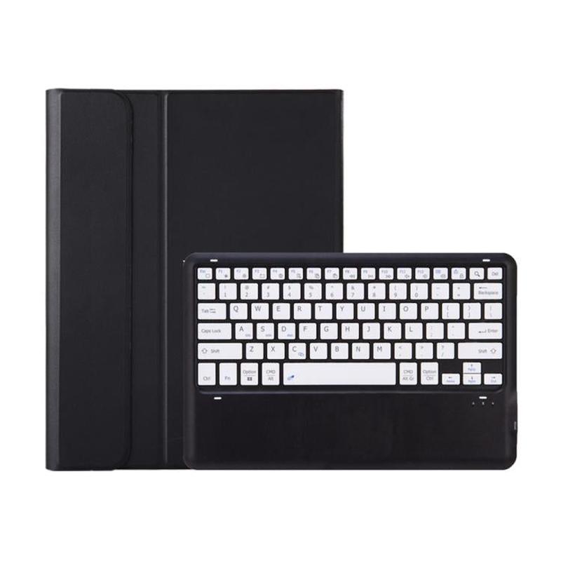 For Lenovo Yoga Tab Plus 12.7 2025 TPU Ultra-thin Detachable Bluetooth Keyboard Tablet Leather Case(Black White)