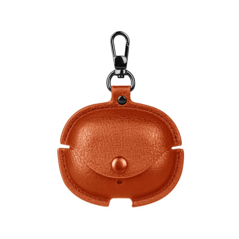 For Realme Buds Air 5 Pro Leather Earphone Protective Case with Hook(Light Brown)