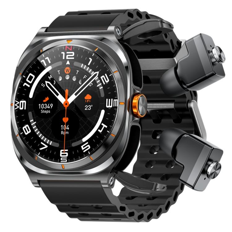 HAMTOD GT98 Headphones Smart Watch,1.53 inch, Support Bluetooth Call / NFC / Heart Rate(Black)