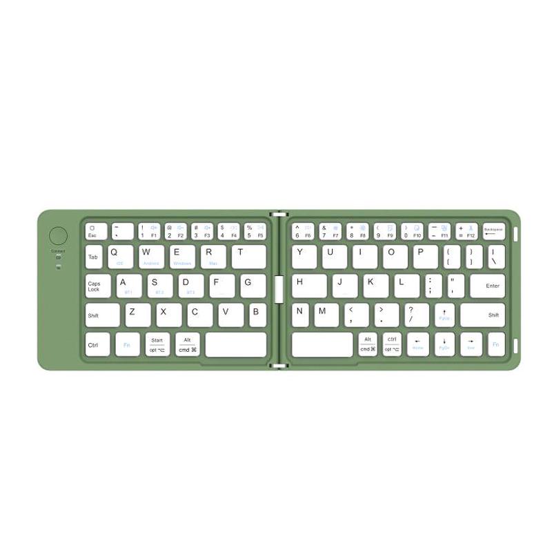 Tablets Foldable Bluetooth Keyboard Phone Holder(Green)