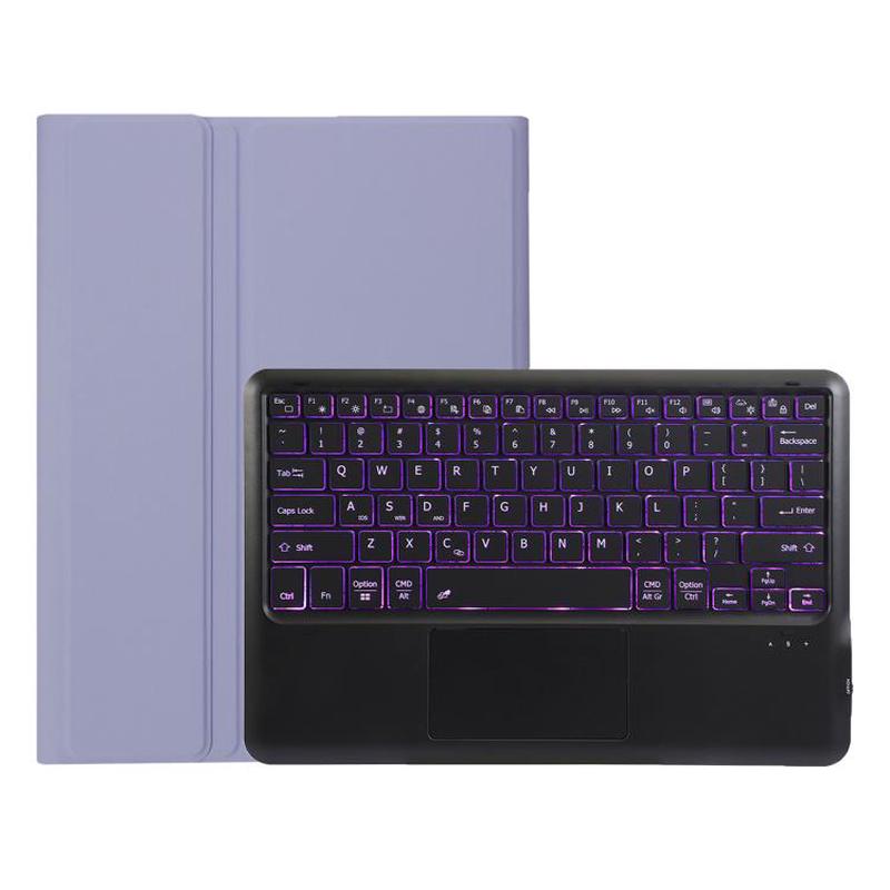 For Honor Pad 10 AH29-AS TPU Ultra-thin Detachable Backlight Bluetooth Keyboard Tablet Leather Case with Touchpad(Purple)