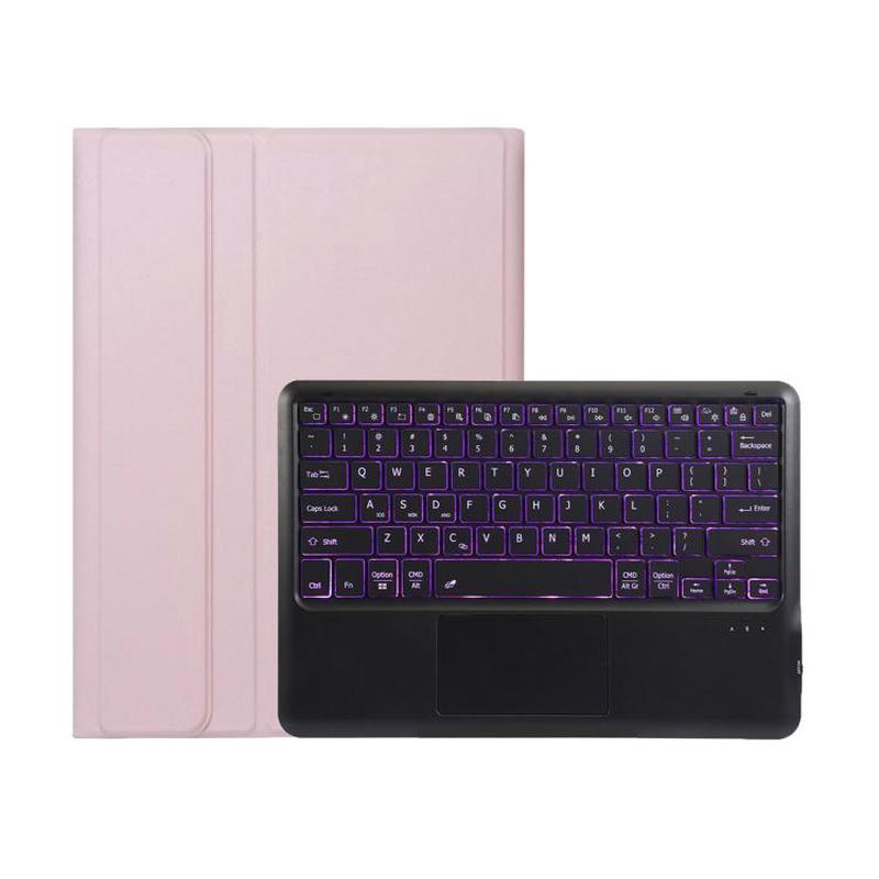 For Honor Pad GT2 Pro 12.5 inch Ultra-thin Detachable Backlight Bluetooth Keyboard Leather Tablet Case with Touchpad(Pink)
